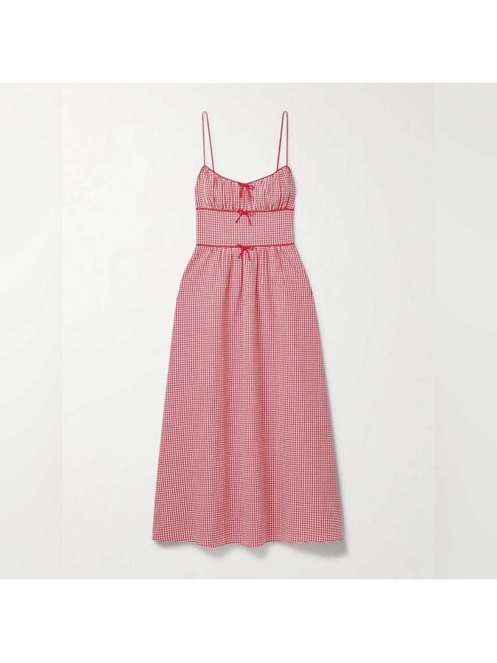Doen Red Gingham Midi Dress